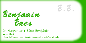 benjamin bacs business card