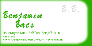 benjamin bacs business card